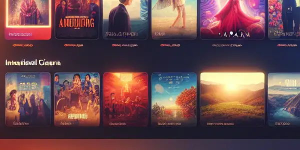 A sleek computer screen displaying a vibrant online adult entertainment platform with inviting thumbnails and a cozy atmosphere.