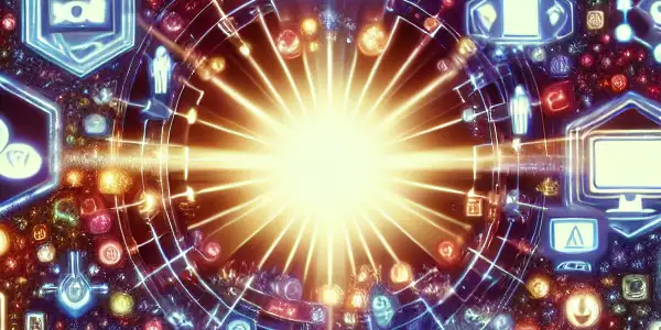 A vibrant digital landscape depicting diverse individuals safely engaging with legal adult content on various devices.